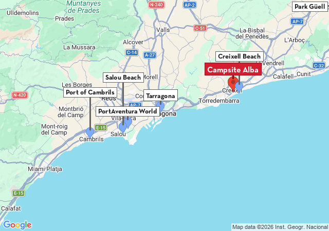 Map of places to visit