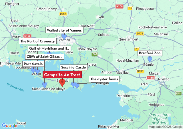 Map of places to visit
