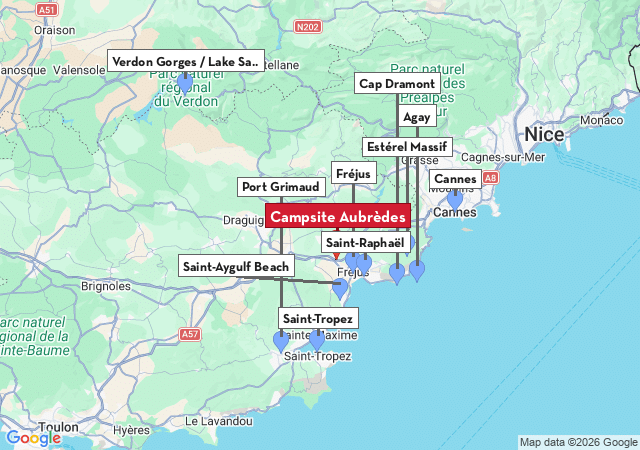 Map of places to visit