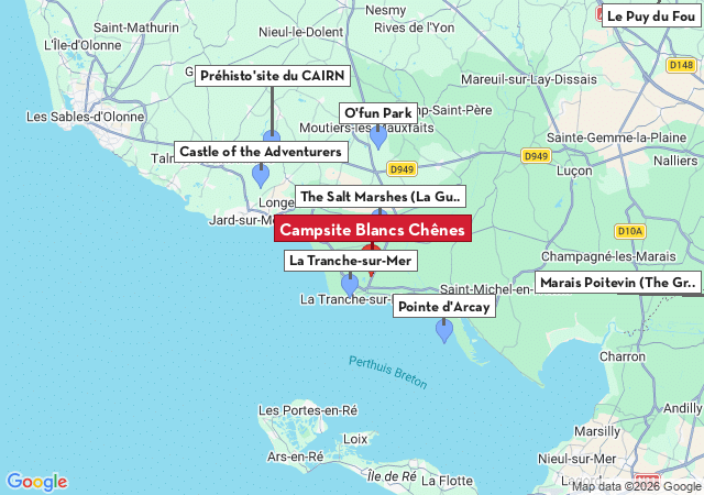 Map of places to visit