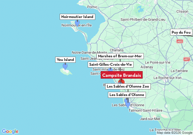 Map of places to visit