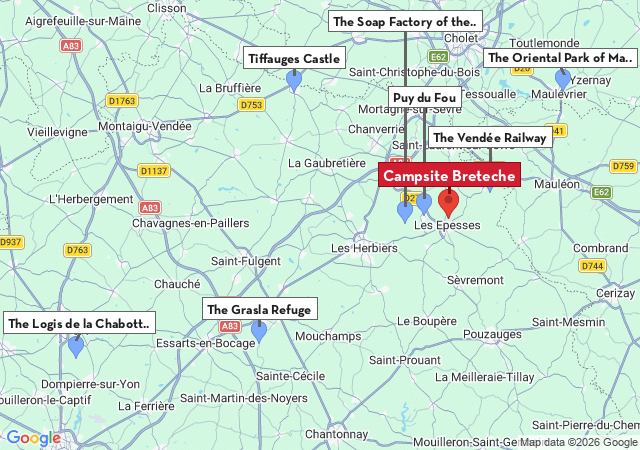 Map of places to visit