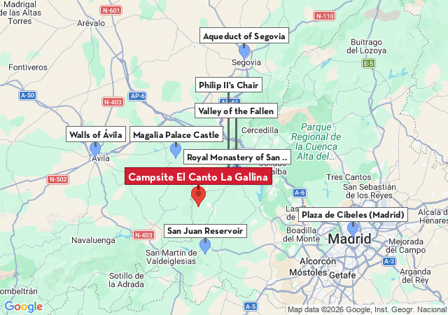 Map of places to visit