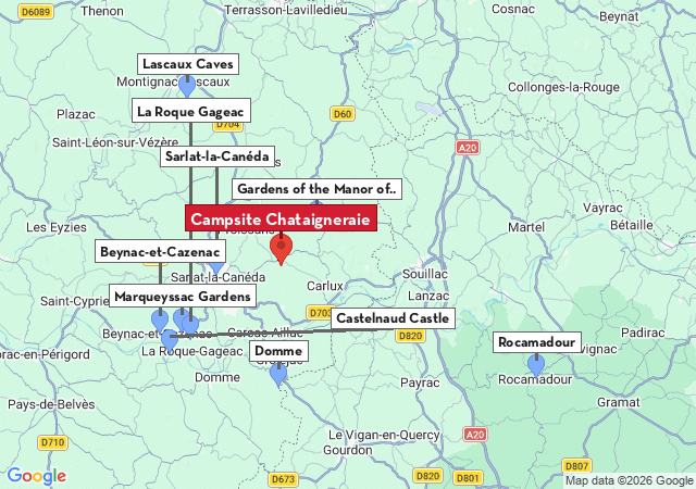 Map of places to visit