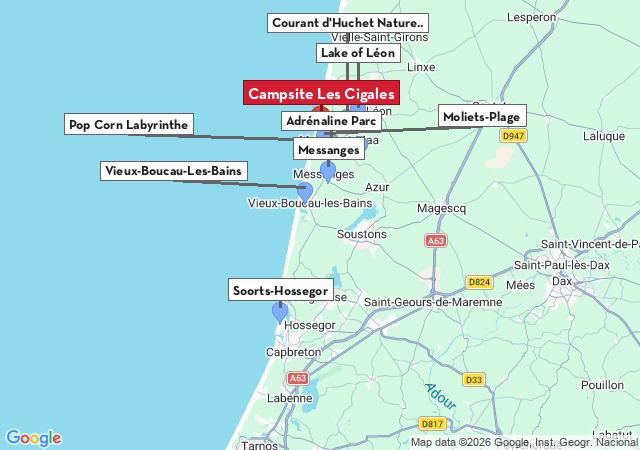 Map of places to visit