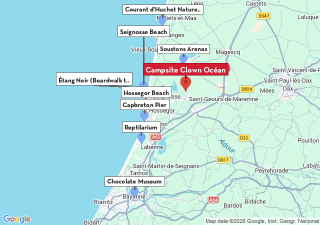 Map of places to visit