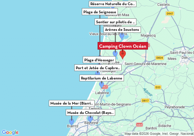 Carte des villes &agrave; visiter