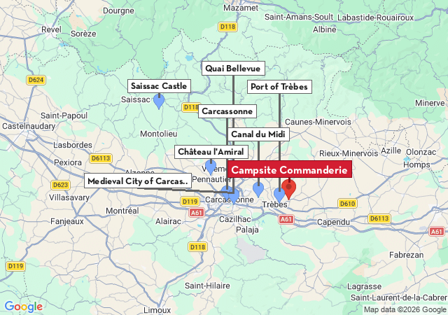 Map of places to visit