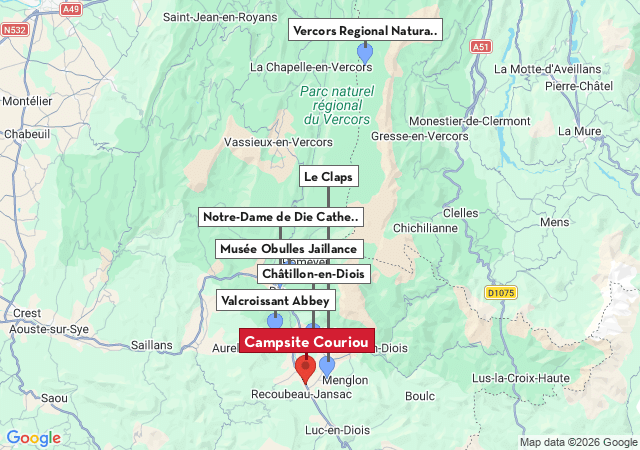 Map of places to visit