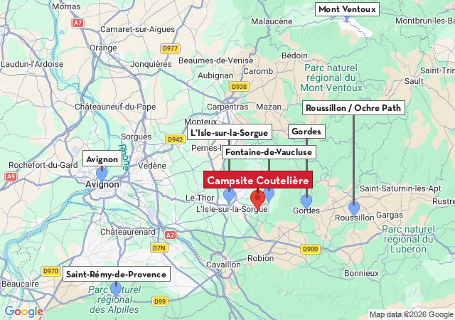 Map of places to visit