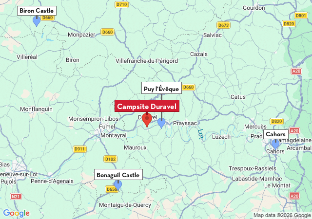 Map of places to visit