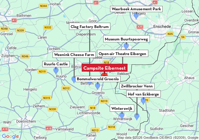 Map of places to visit