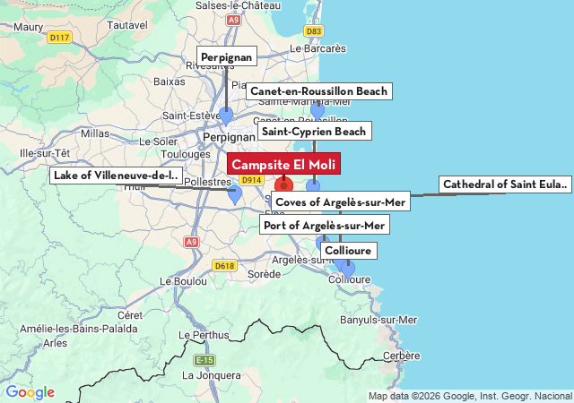 Map of places to visit