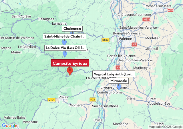 Map of places to visit