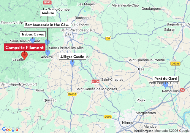 Map of places to visit