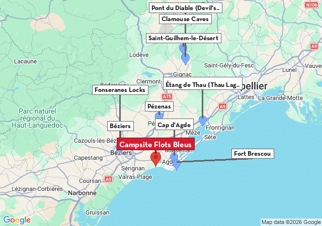 Map of places to visit