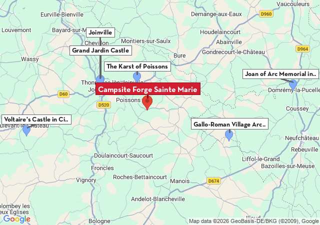 Map of places to visit