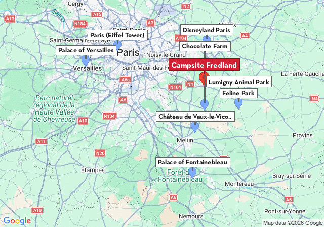 Map of places to visit