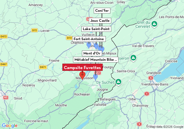 Map of places to visit
