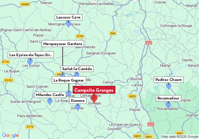 Map of places to visit