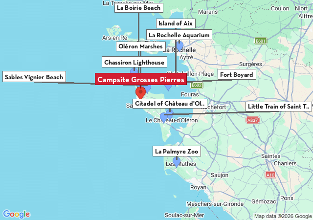 Map of places to visit