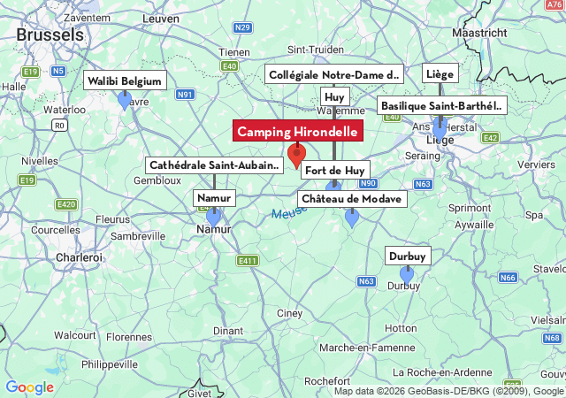 Carte des villes à visiter