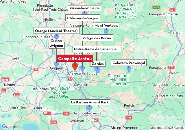 Map of places to visit