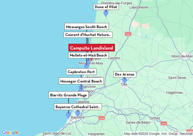 Map of places to visit