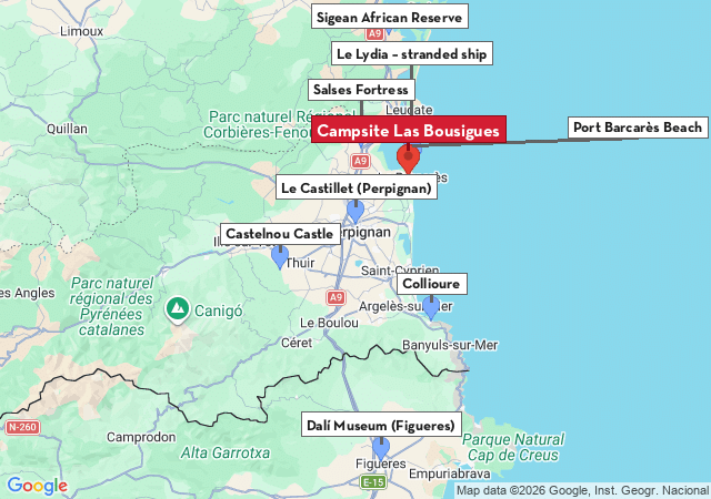 Map of places to visit