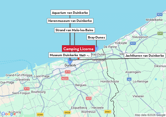 Kaart van te bezoeken steden