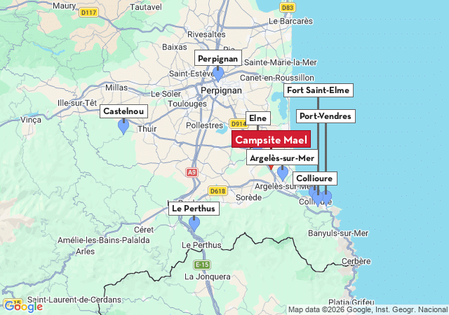 Map of places to visit
