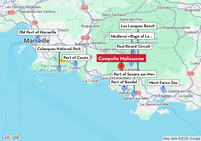 Map of places to visit