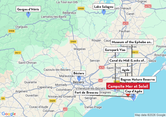 Map of places to visit