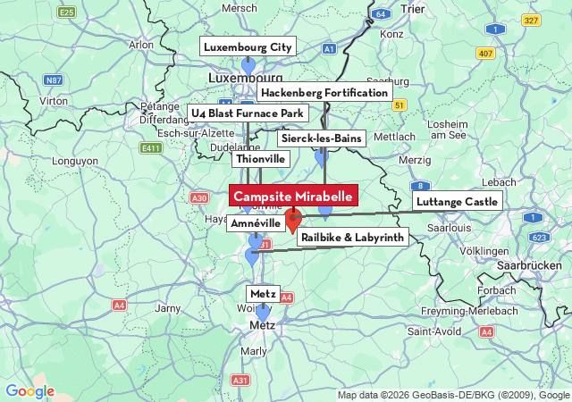 Map of places to visit