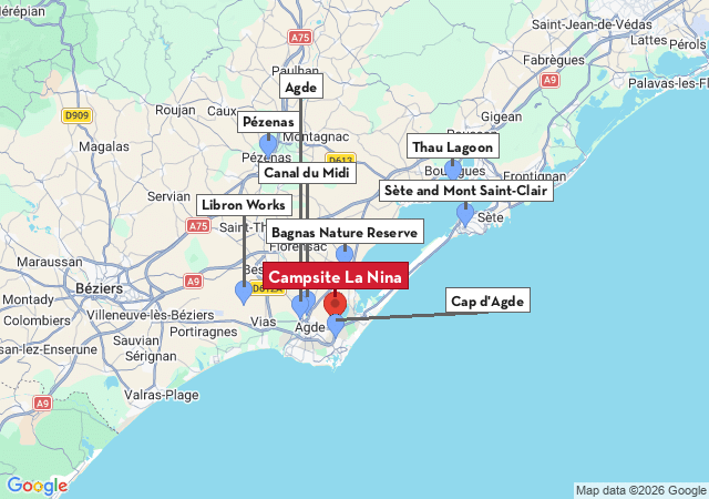 Map of places to visit