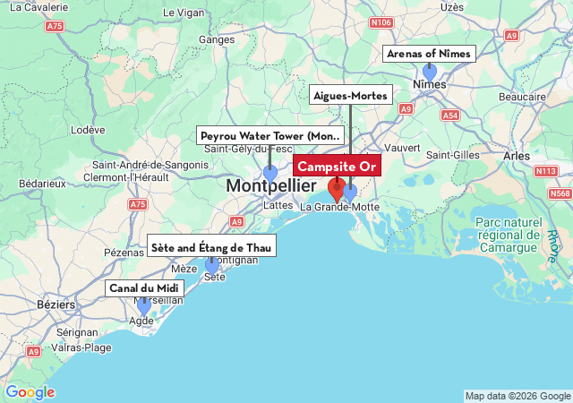 Map of places to visit