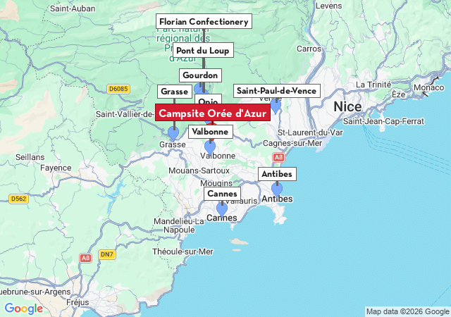 Map of places to visit