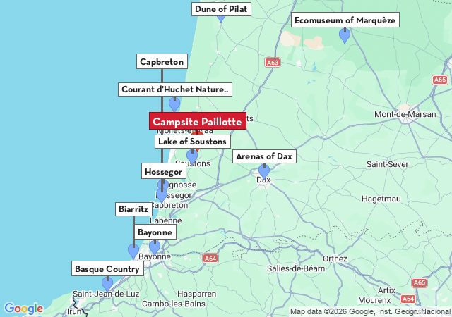 Map of places to visit