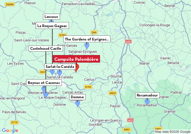 Map of places to visit