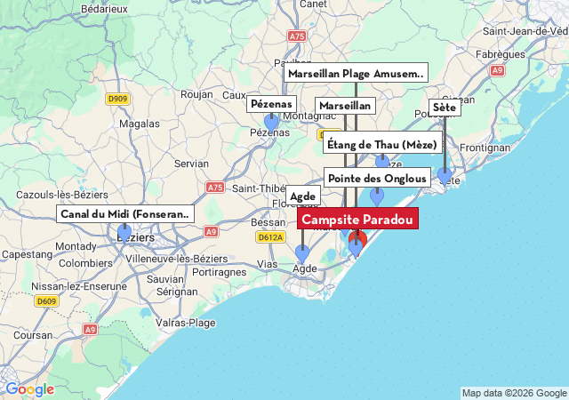 Map of places to visit