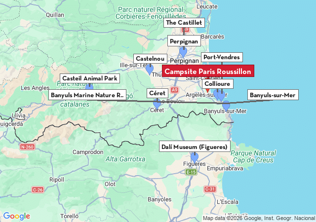 Map of places to visit