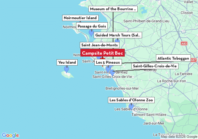 Map of places to visit