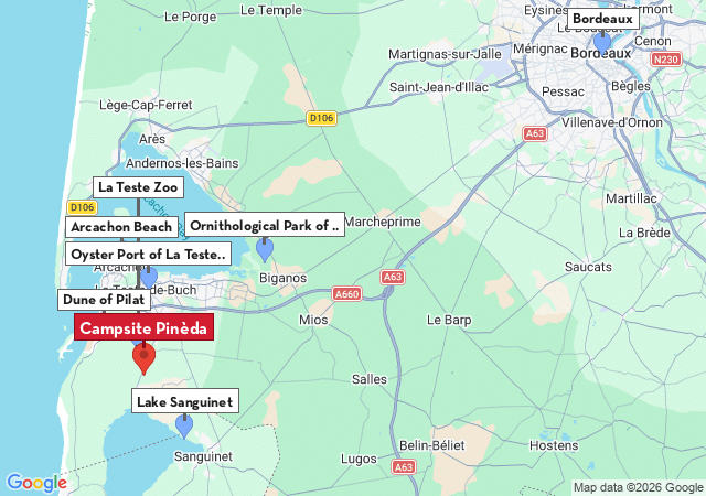 Map of places to visit