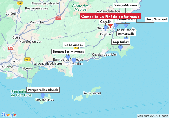 Map of places to visit