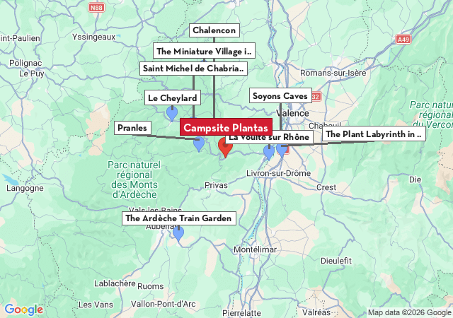 Map of places to visit