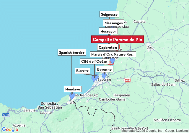 Map of places to visit