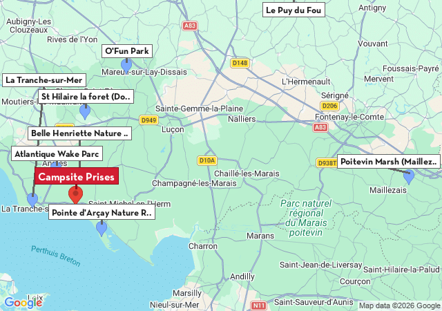 Map of places to visit