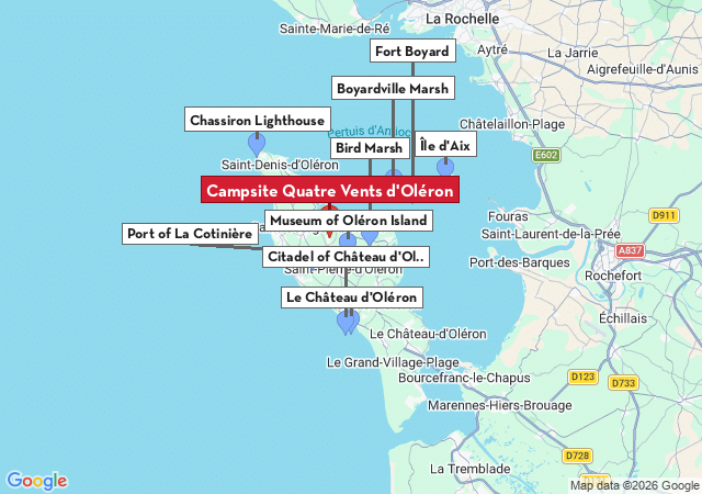 Map of places to visit