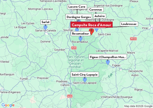 Map of places to visit