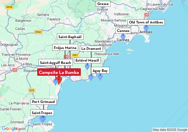 Map of places to visit